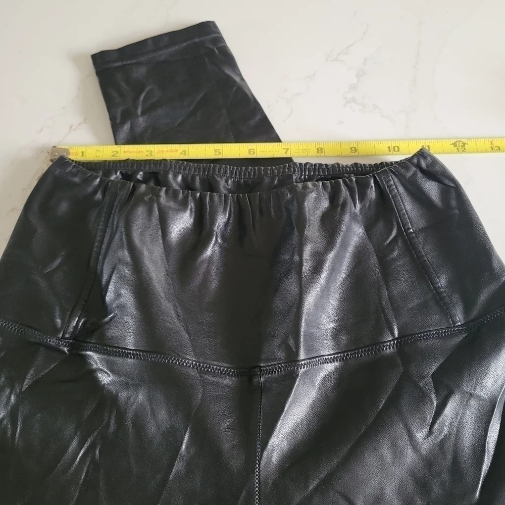 Wilfred Free Daria Pant High-Rise Vegan Leather Faux Black Shiny Leggings Small - Picture 7 of 11